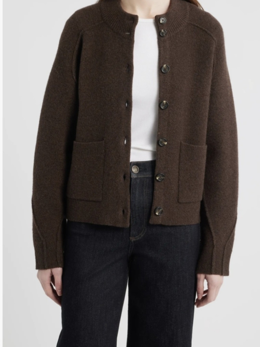 Rag & bone Bridget Mock Neck  56% Wool Blend Cardigan, L, NWT